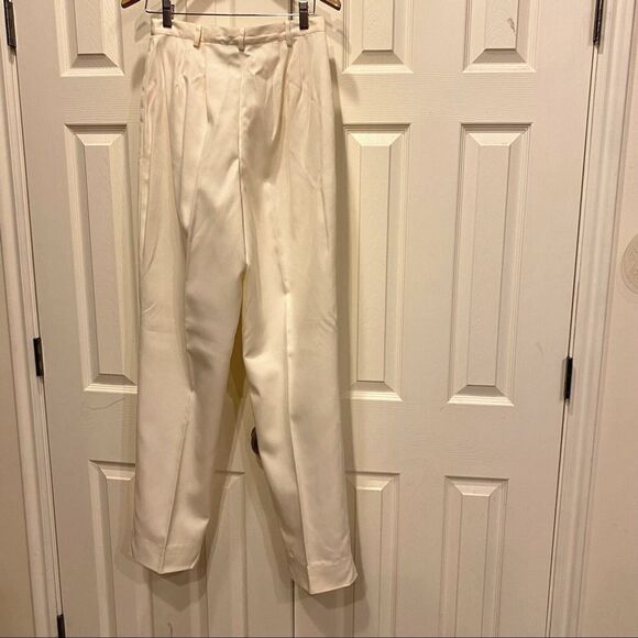 Nordstrom BP TALL SILKY Slacks Pants Cream Pro Career Pockets HighRise 13 TALL - Picture 4 of 12